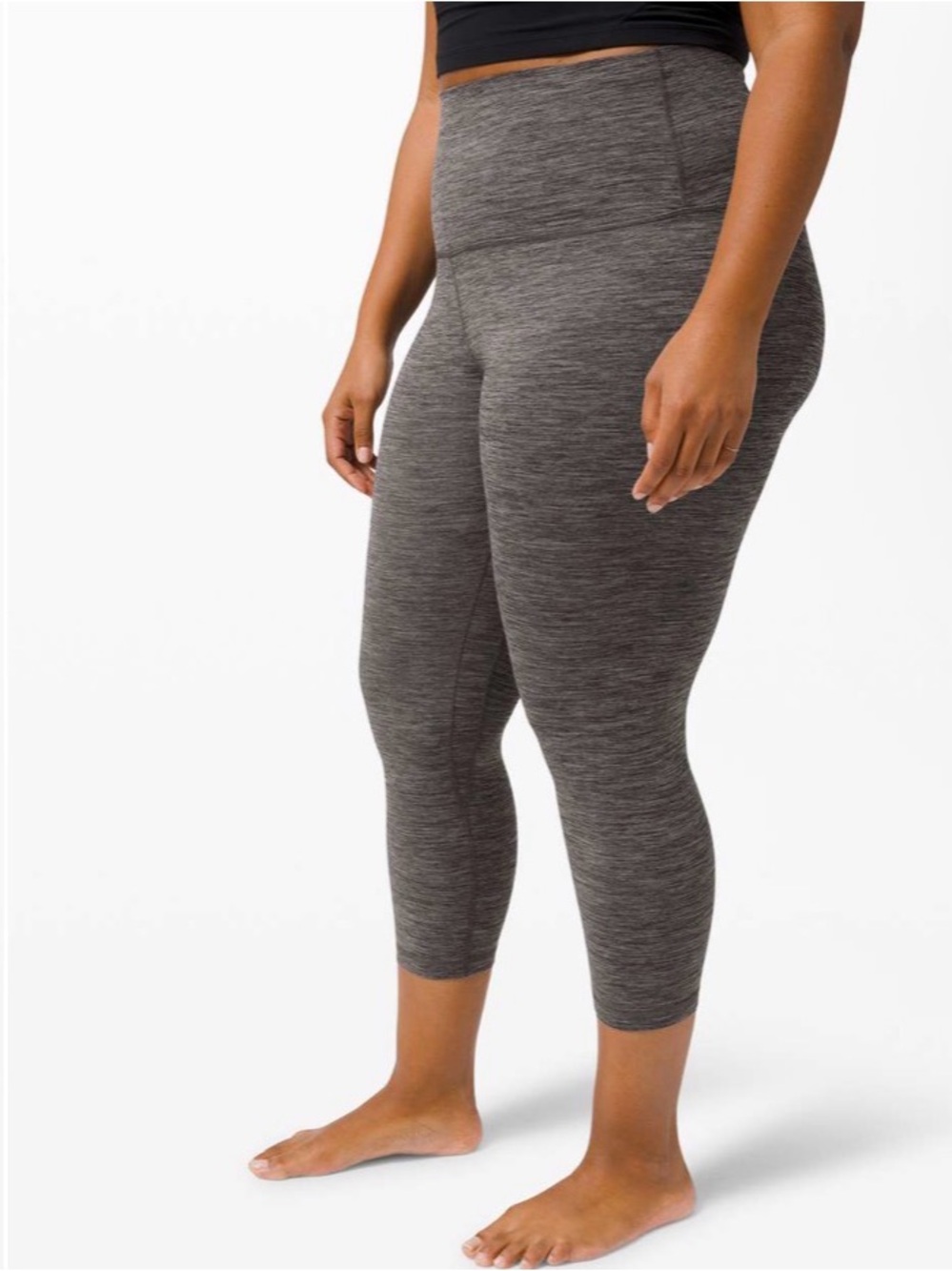 Lululemon Align Super High-Rise Crop 21” Inseam in Heathered Black - SIZE 4